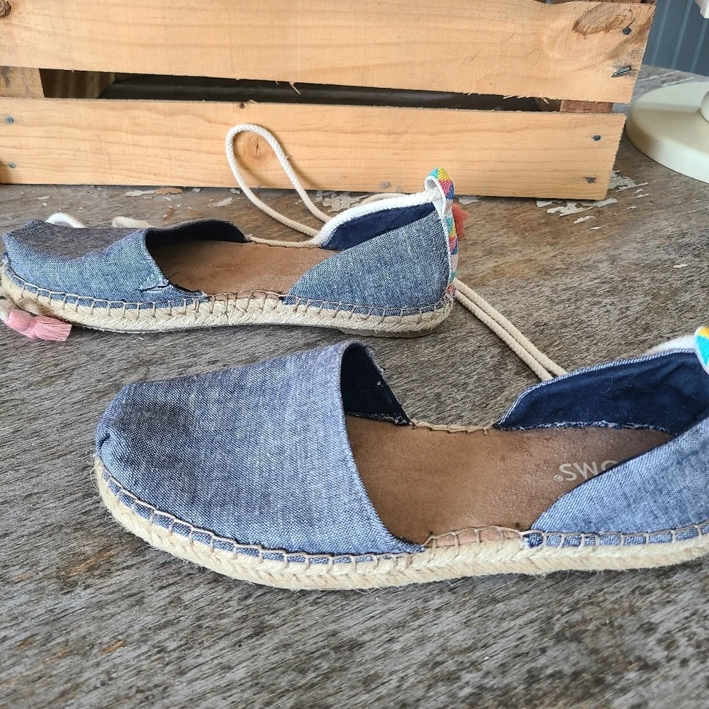 TOMS Katalina Espadrille Ankle Wrap Sandal Size 7.5